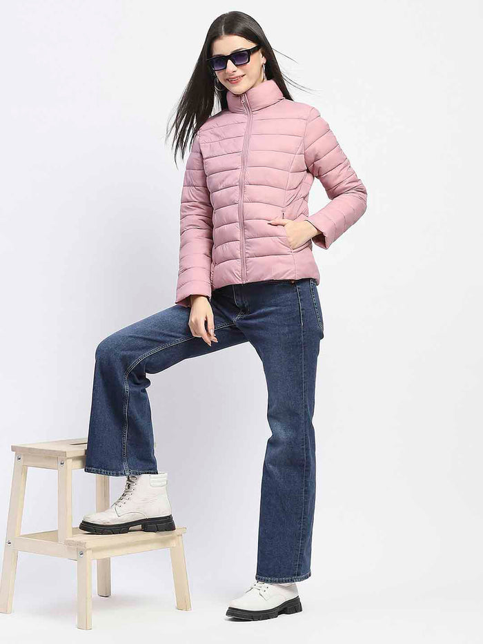 Madame Quilted Purplish Pink Puffer Jacket