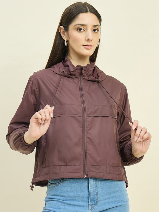Madame Wine Red Hooded Jacket