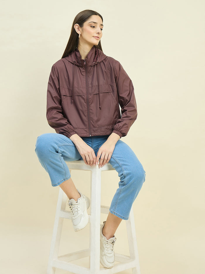 Madame Wine Red Hooded Jacket