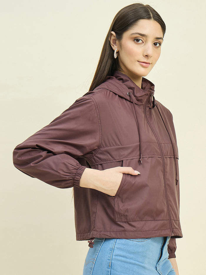 Madame Wine Red Hooded Jacket