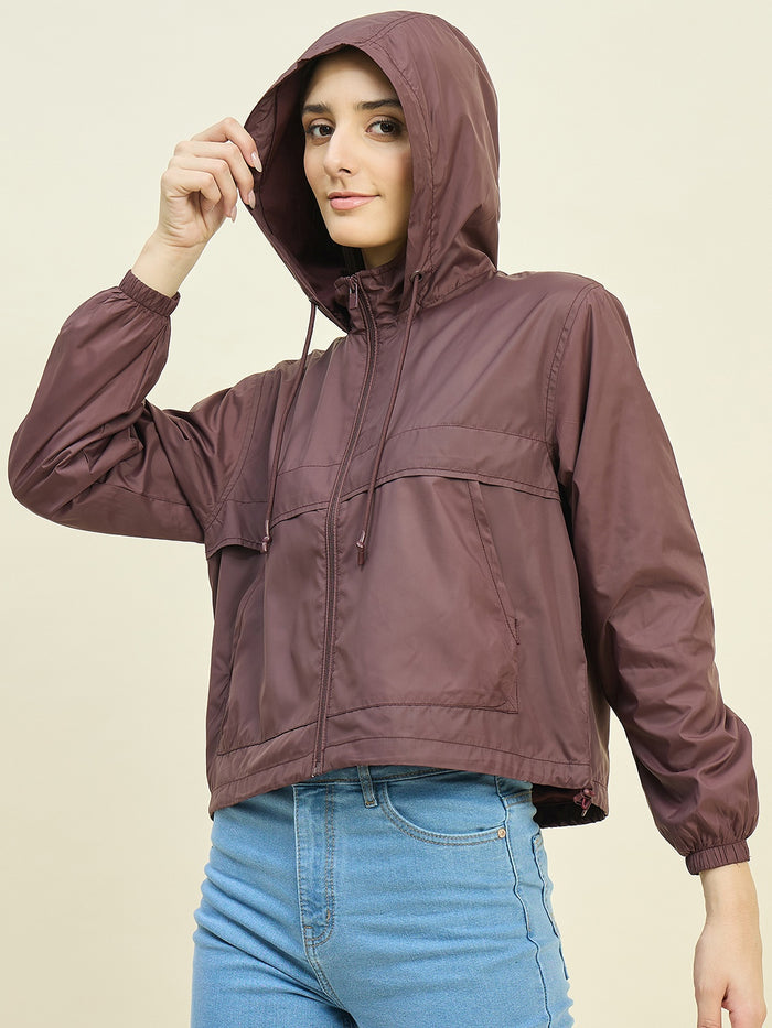 Madame Wine Red Hooded Jacket