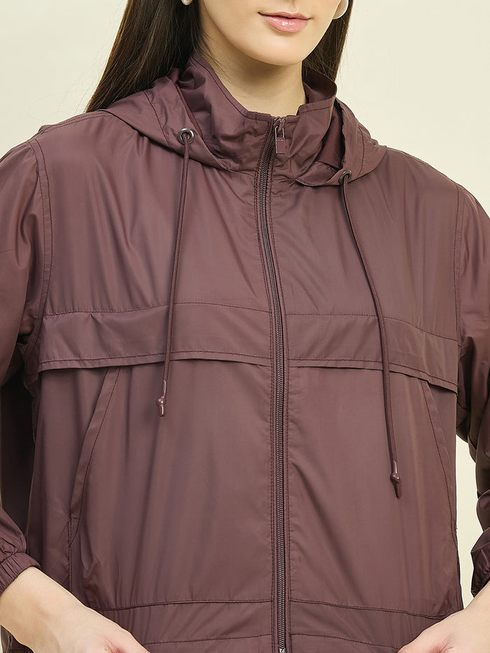 Madame Wine Red Hooded Jacket