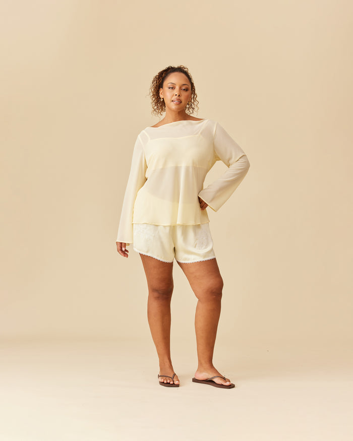 MADRID SHEER LONG SLEEVE BUTTER