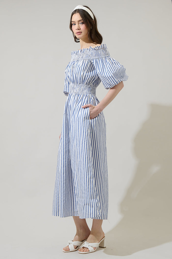Maisy Striped Magna Town Midi Dress