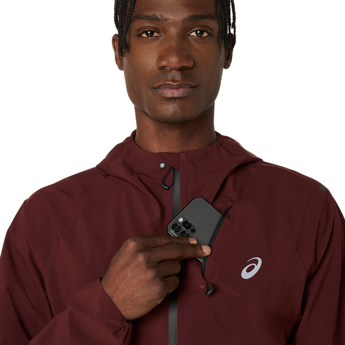 Marathon ASICS Metarun Waterproof Jacket - Dark Red Planet (Men's Sizing)