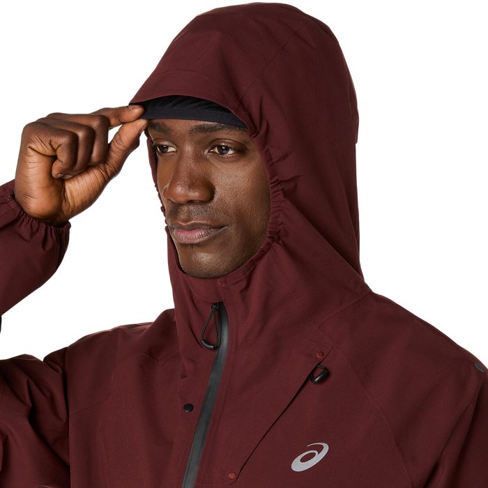 Marathon ASICS Metarun Waterproof Jacket - Dark Red Planet (Men's Sizing)