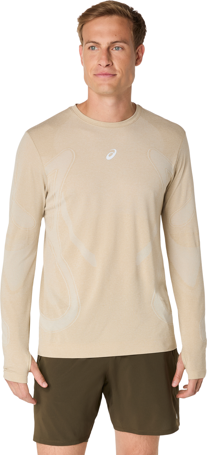Marathon ASICS Road Seamless LS Top - Cream (Men's Sizing)