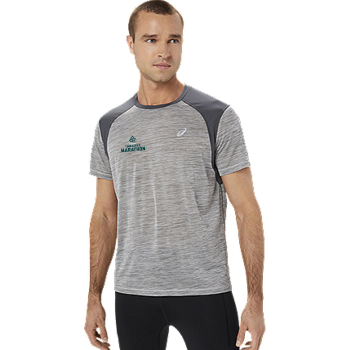 Marathon ASICS Road Short Sleeve Top - Piedmont Grey/Dark Grey (Men's Sizing)