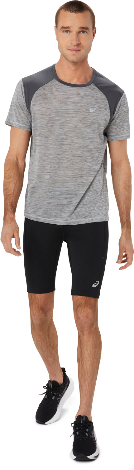 Marathon ASICS Road Short Sleeve Top - Piedmont Grey/Dark Grey (Men's Sizing)