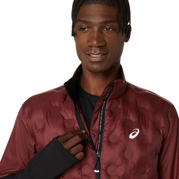 Marathon FINISHER ASICS Road Winter Jacket - Dark Red Planet (Men's Sizing)