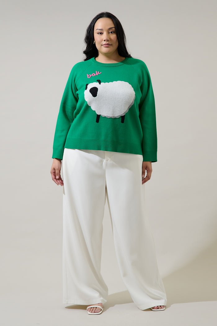 Marty Sheep Raglan Sweater Curve
