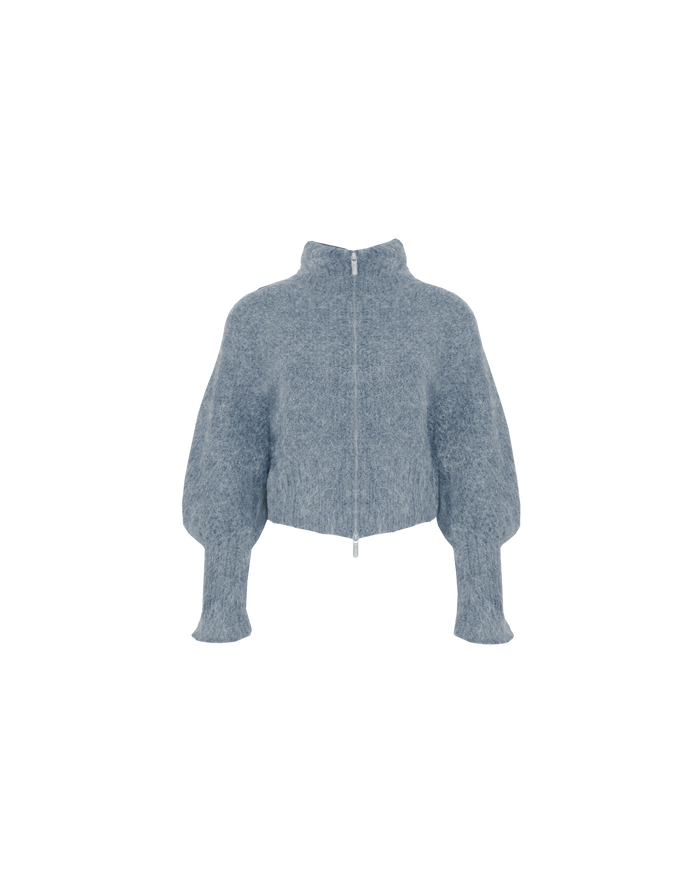 MATILDA ZIP CARDIGAN BLUE MARLE