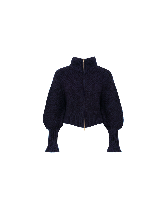 MATILDA ZIP CARDIGAN INK