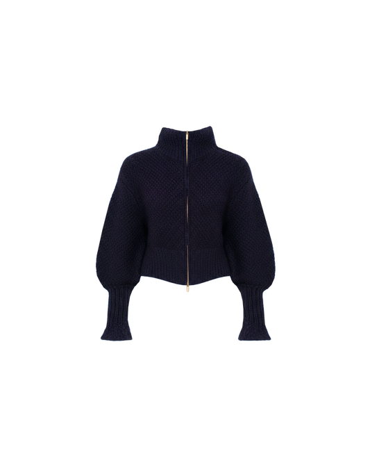 MATILDA ZIP CARDIGAN INK