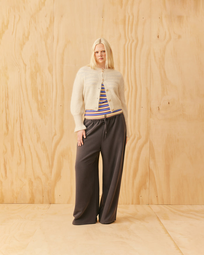 MATILDA ZIP CARDIGAN PEARL