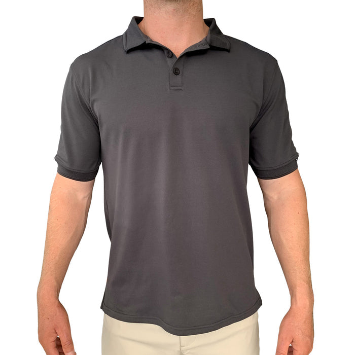 Men's Antibes Short Sleeve Tech Polo - Charcoal