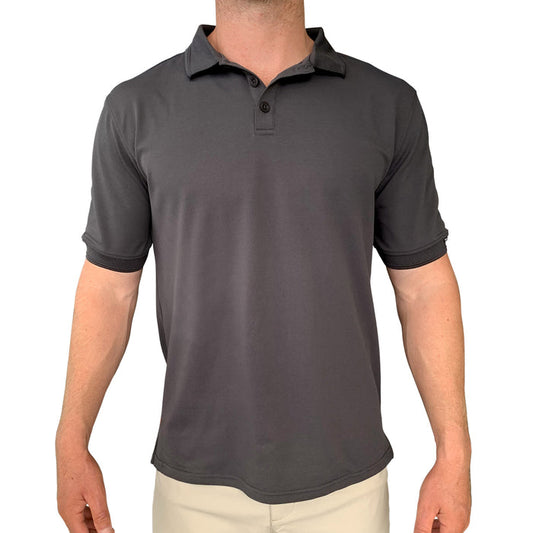 Men's Antibes Short Sleeve Tech Polo - Charcoal