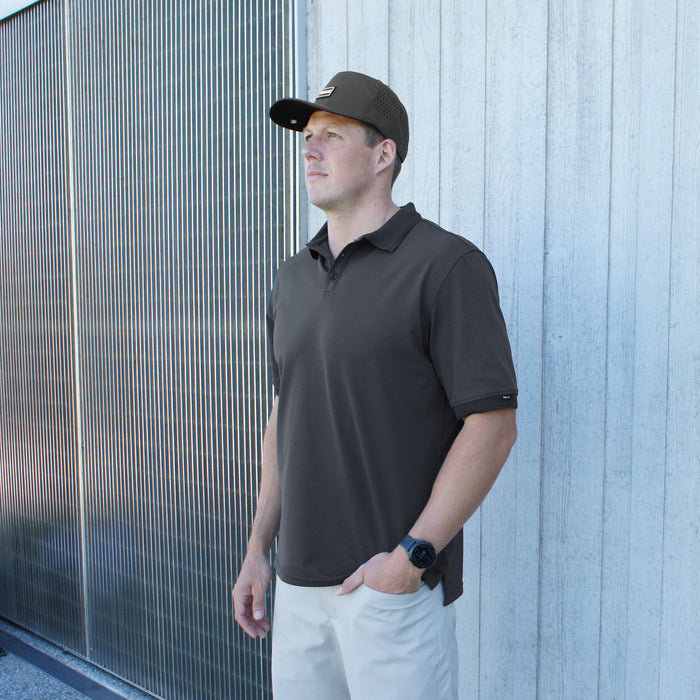Men's Antibes Short Sleeve Tech Polo - Charcoal