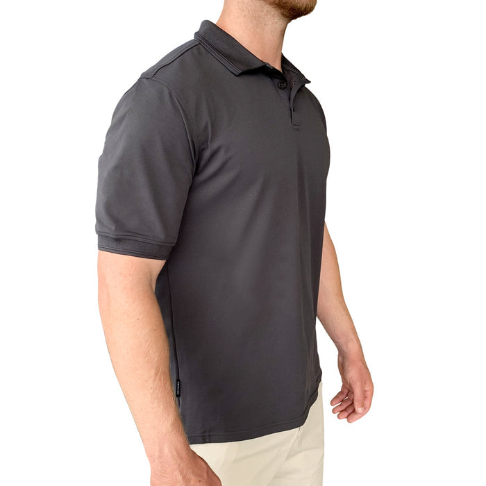 Men's Antibes Short Sleeve Tech Polo - Charcoal