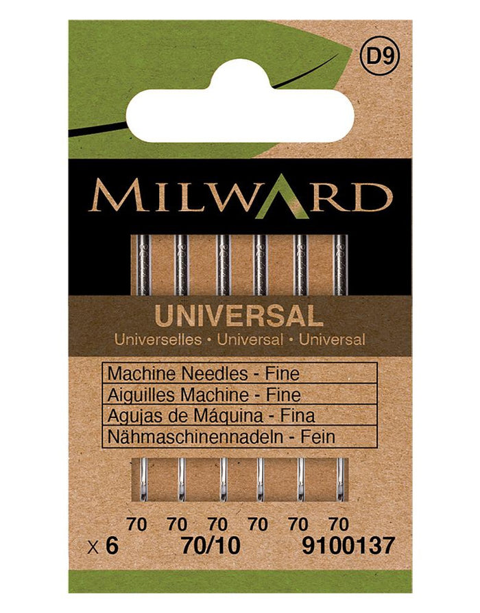 Milward Green Sewing Machine Needles, Universal Fine 70/10