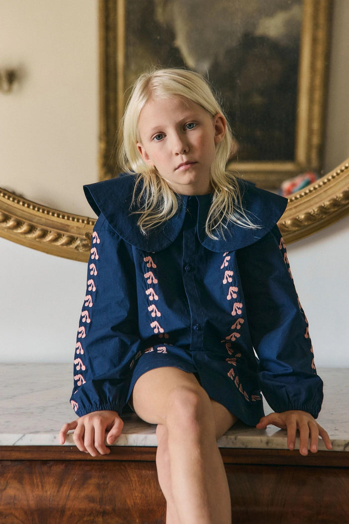 TINYCOTTONS Mini Cherries Dress Navy