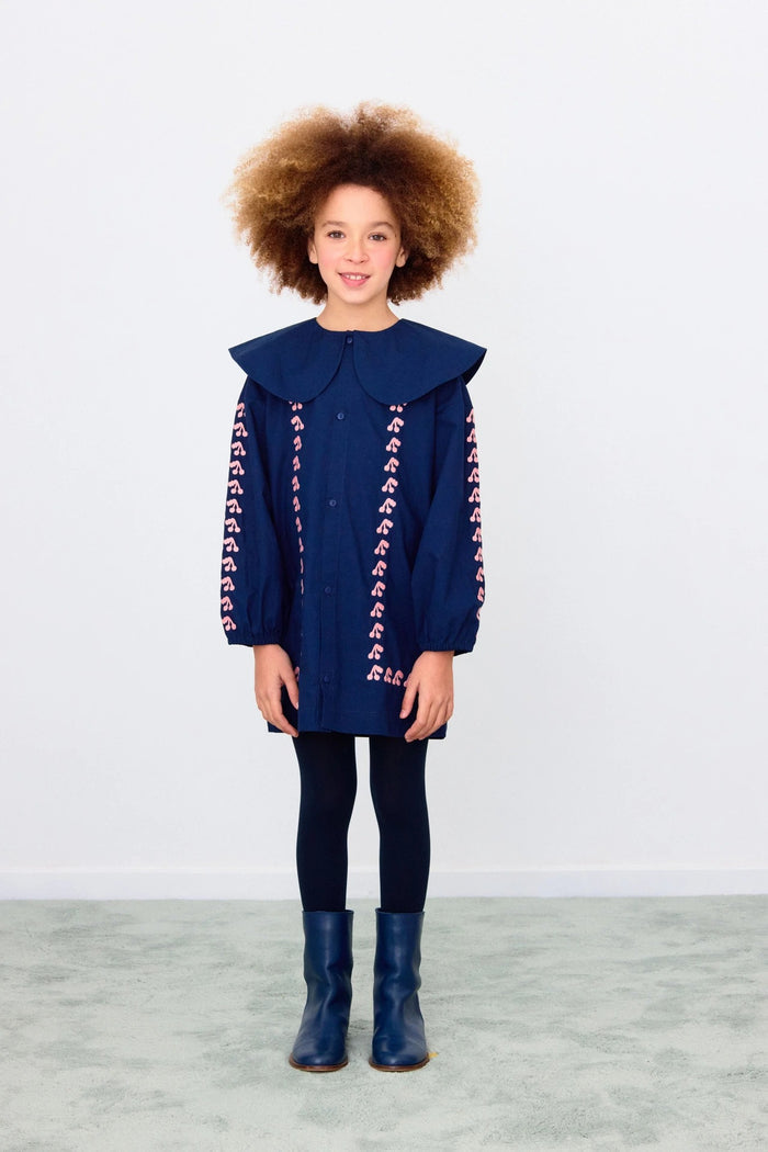 TINYCOTTONS Mini Cherries Dress Navy