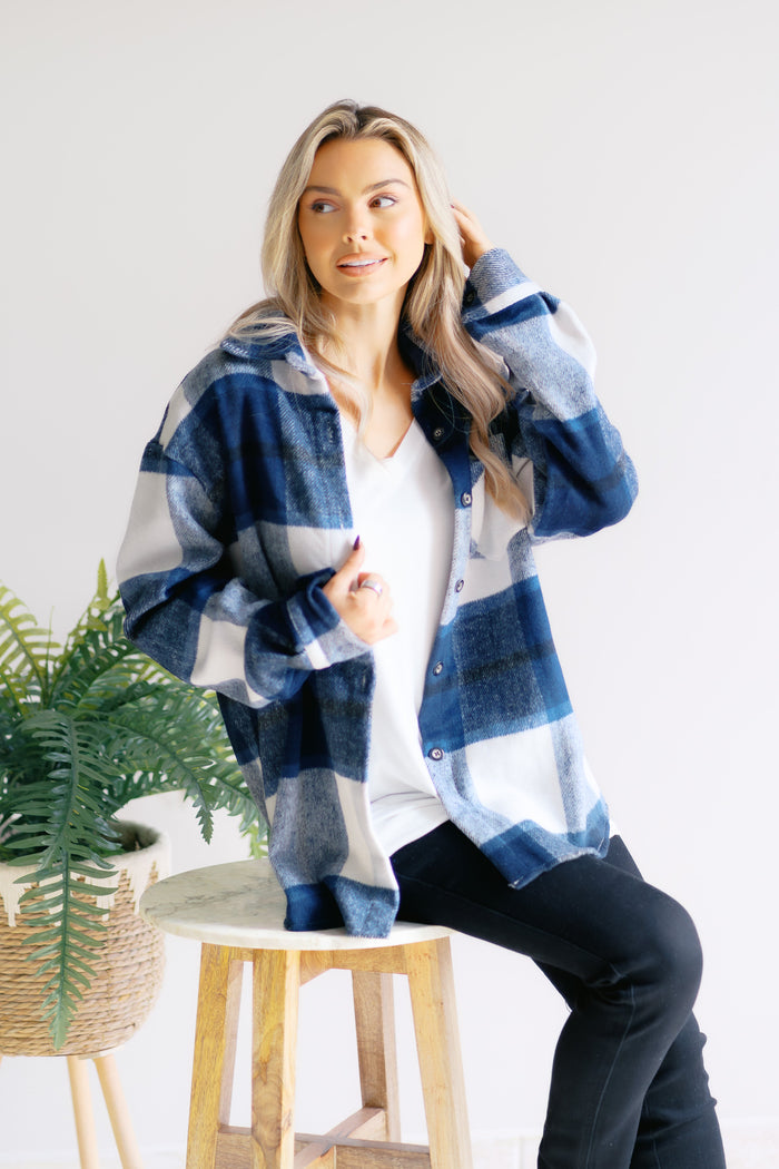 Moonlight Plaid Button Down Flannel Shirt