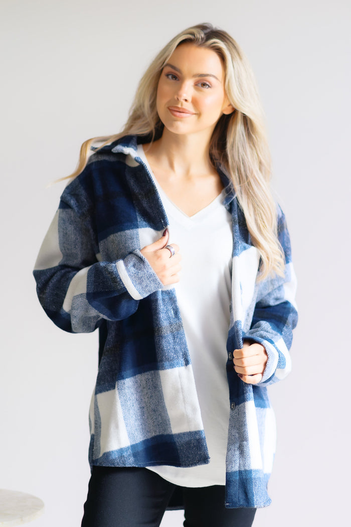 Moonlight Plaid Button Down Flannel Shirt