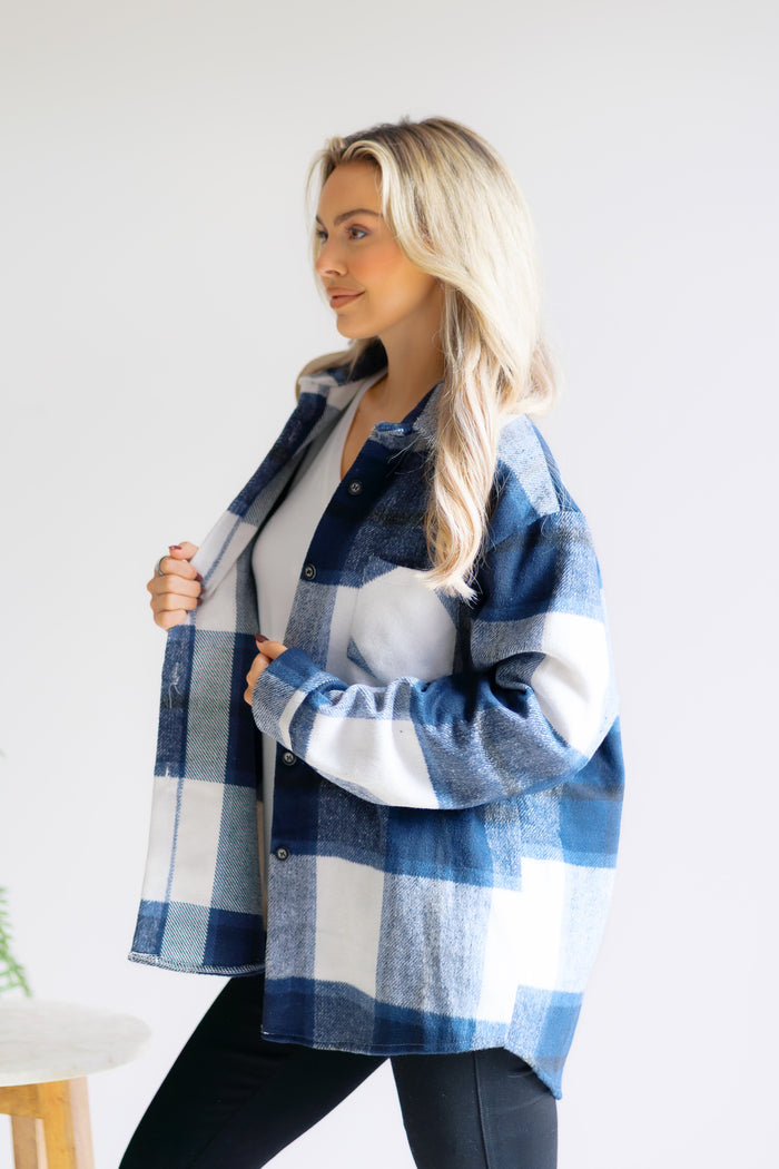 Moonlight Plaid Button Down Flannel Shirt