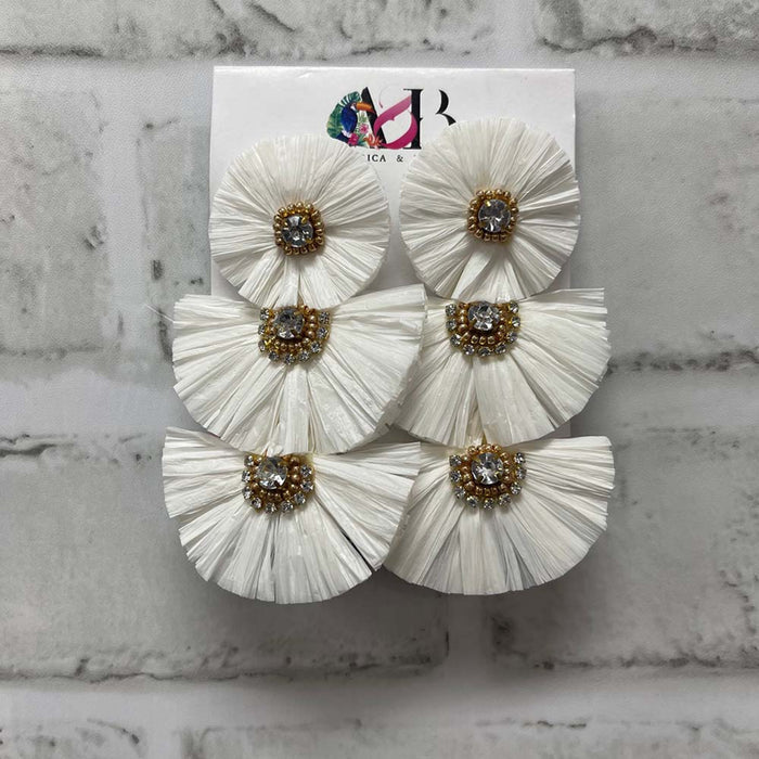 Morning Glory, Raffia Earrings 031 -