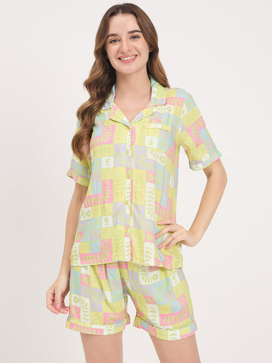 mSECRET Lime Rayon Nightsuit
