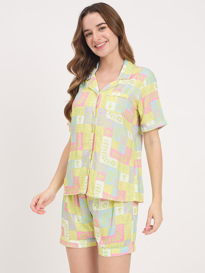 mSECRET Lime Rayon Nightsuit