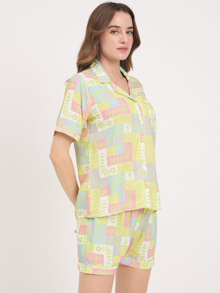 mSECRET Lime Rayon Nightsuit