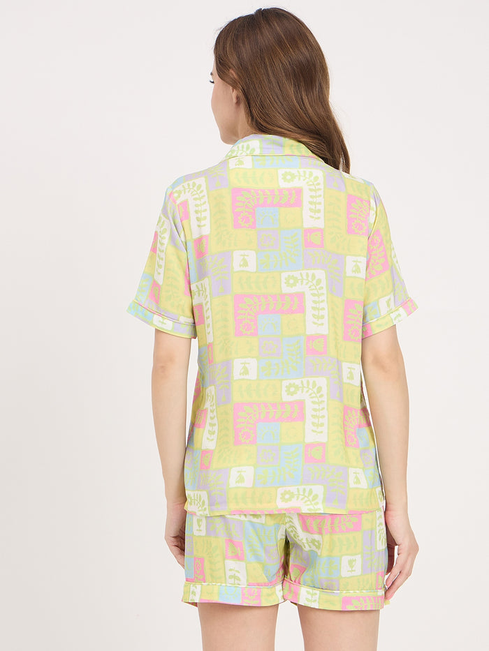 mSECRET Lime Rayon Nightsuit