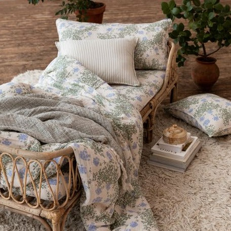 Muslin Bed Set Single, Pulmbago