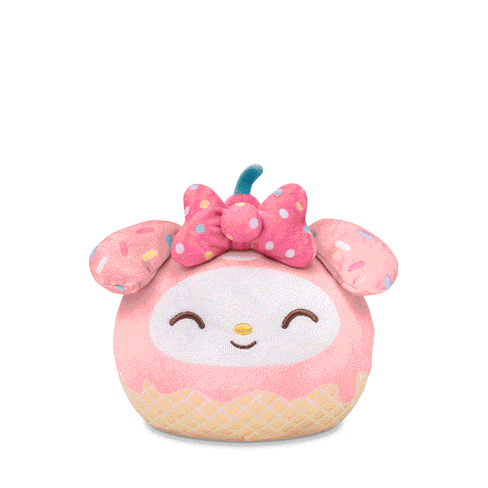 My Melody Ice Cream Cone 4” Reversible Plushie flip GIF