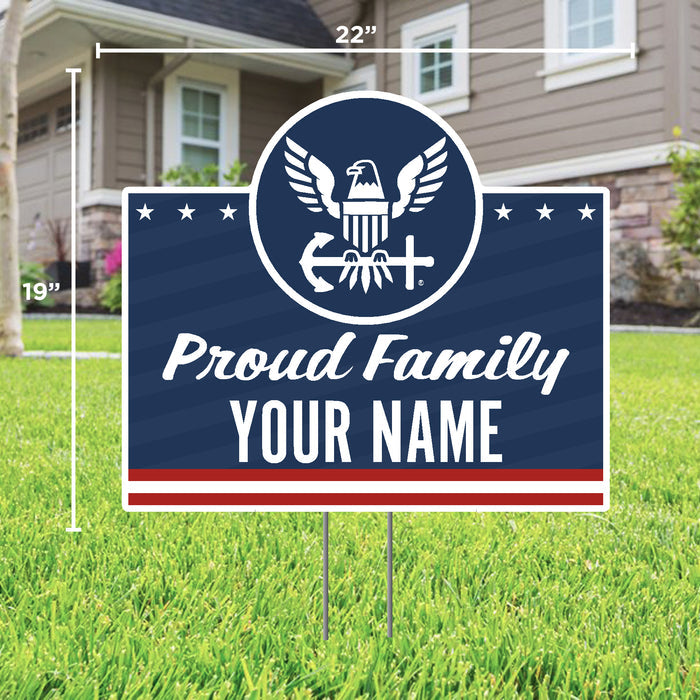 Navy Proud Family Custom Lawn Sign*