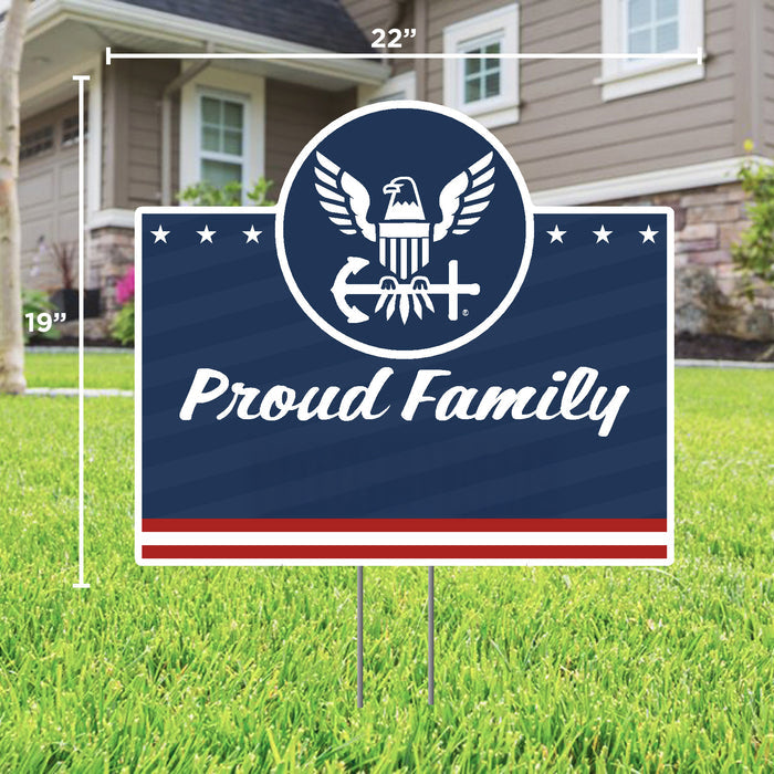Navy Proud Family Custom Lawn Sign*