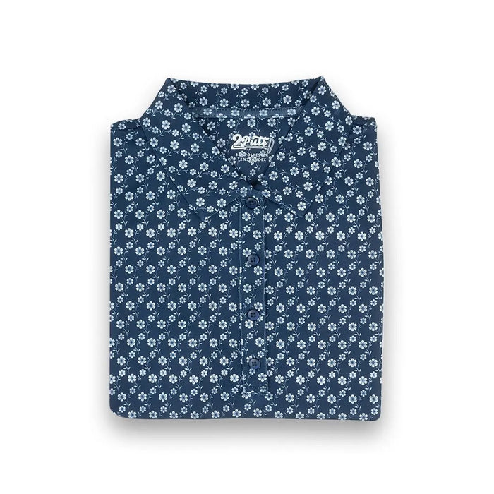 New 2Putt Women's Blue Floral Sleeveless Golf Polo