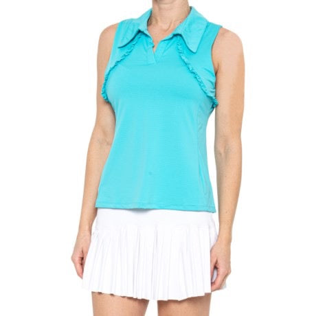 New Gottex Women's Aqua Sleeveless Golf Top Size XL MSP$72