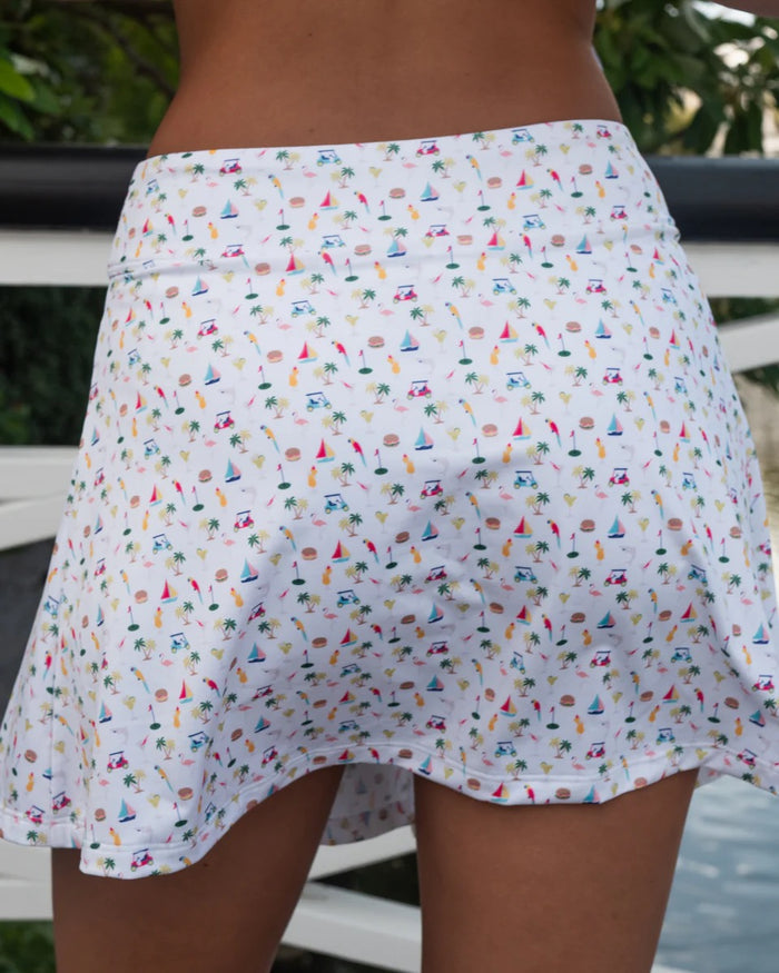 New Kenny Flowers White Margaritaville Golf Skort