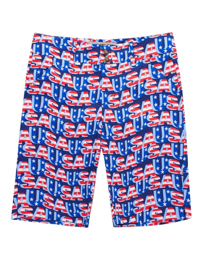 New Loudmouth Women's Bermuda Golf Shorts USA Wave Size 6 MSP$78