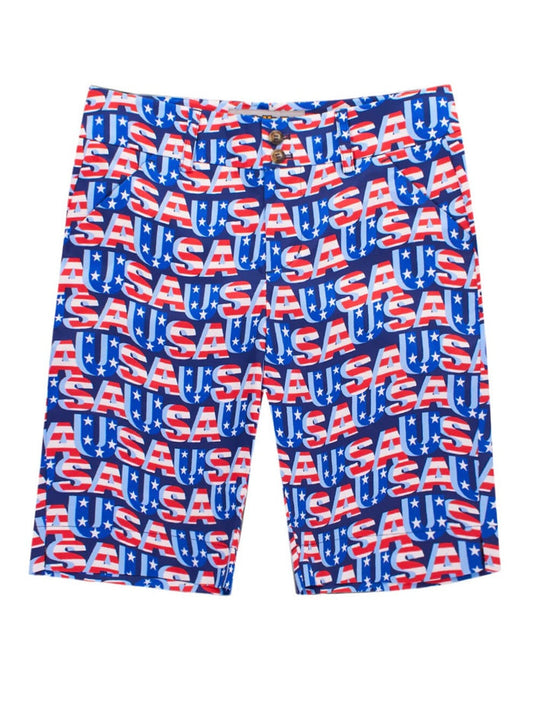 New Loudmouth Women's Bermuda Golf Shorts USA Wave Size 6 MSP$78