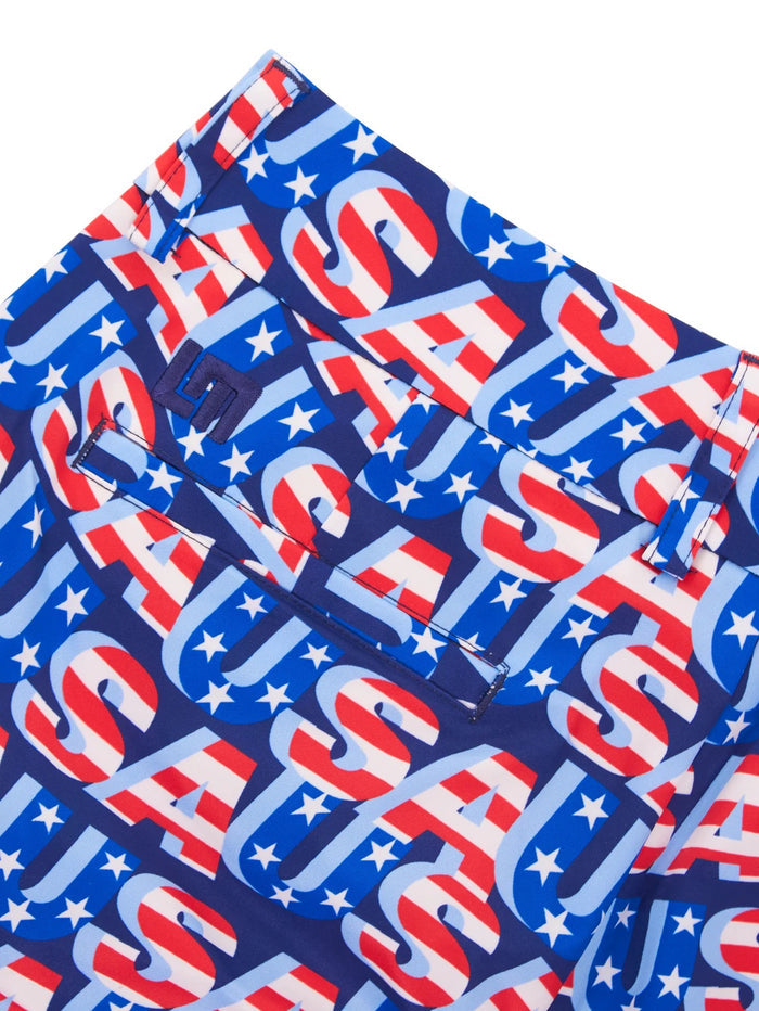 New Loudmouth Women's Bermuda Golf Shorts USA Wave Size 6 MSP$78