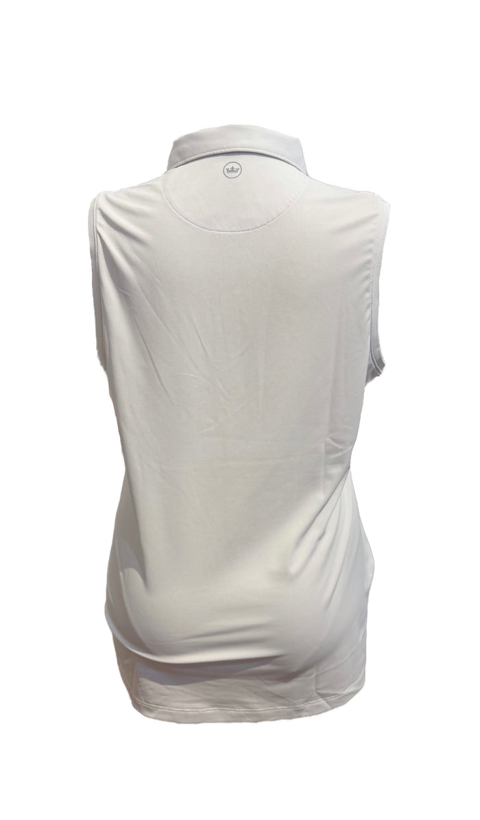 New Peter Millar Sleeveless Polo -White Size XL