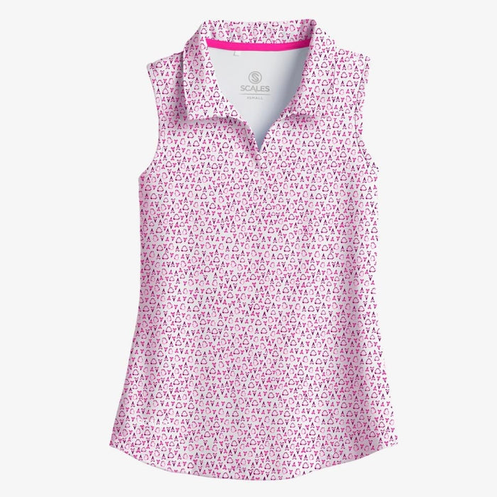 New Scales Jaws Women's Sleeveless Golf Polo Shirt MSP$80
