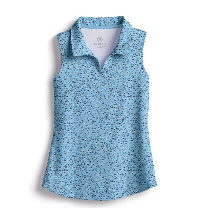 New Scales Jaws Women's Sleeveless Golf Polo Shirt MSP$80