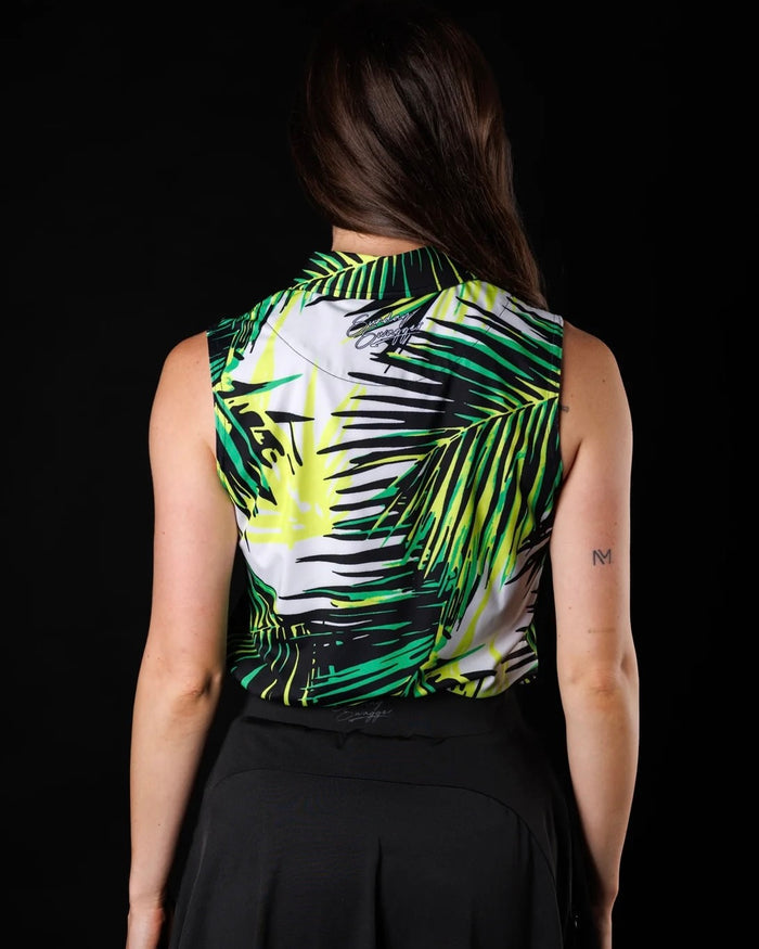 New Sunday Swagger Sleeveless Golf Polo - Palm Rush