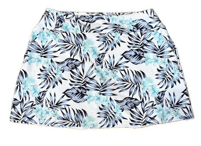 New Tommy Bahama White, Green & Blue Floral Skort Size L MSP$98