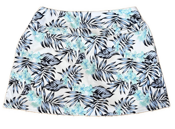 New Tommy Bahama White, Green & Blue Floral Skort Size L MSP$98